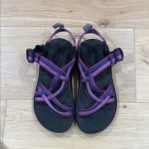 Chaco Black and Purple Strappy Sandals